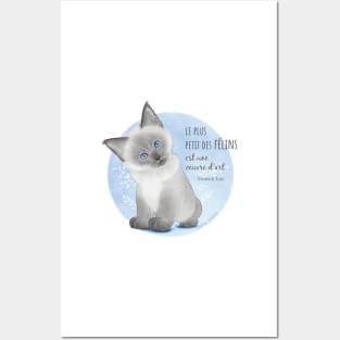 "The smallest of felines is a work of art" Leonardo da Vinci quote illustration Posters and Art